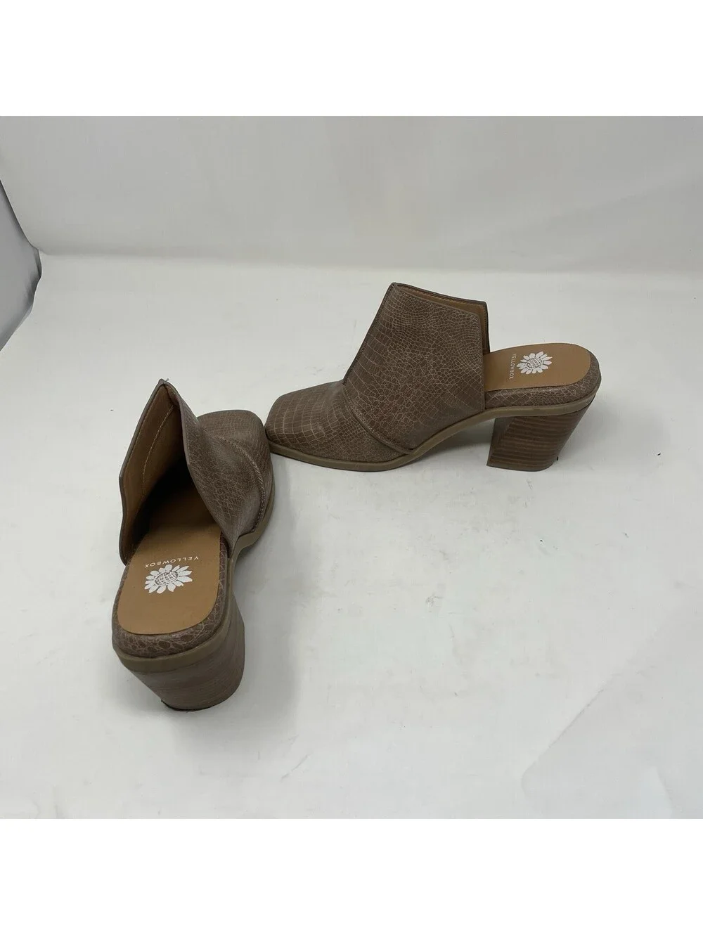 Yellowbox Marissa Heeled Mule Shoe for women in Taupe